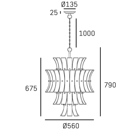 Cosmo Light Lampa wisząca LANCASTER P13449BR