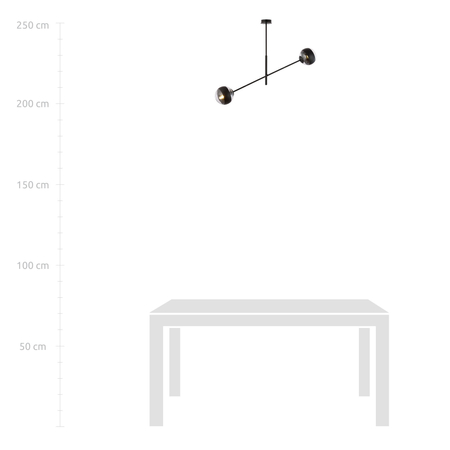 Lampa wisząca LINEAR 2 BLACK/STRIPE Emibig 1168/2 czarny
