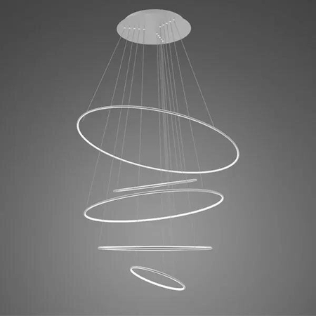 Lampa wisząca Ledowe Okręgi No.5 150cm 4k srebrna Dali