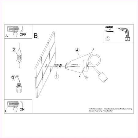 Sollux Lighting Kinkiet EMBER czarny SL.1476