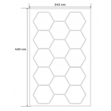 Modułowy system oświetleniowy autogamma HEXAGON LED 243 x 483 cm 3500K PC