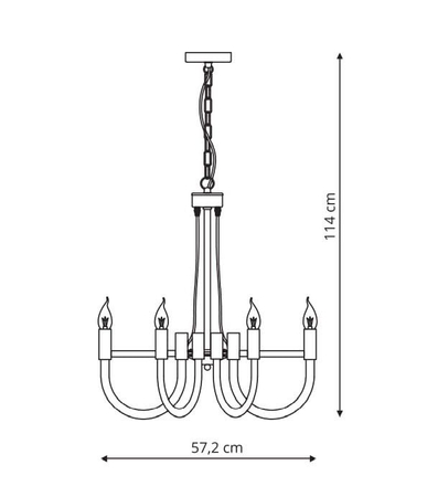 Lampa wisząca Como 6xE14 czerwona LP-90103/6P RED
