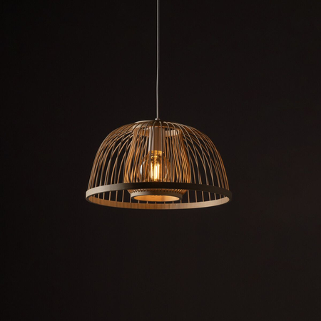 Lampa wisząca Nowodvorski KRABI 11158 Naturalne drewno Biały