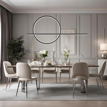 Lampa wisząca Linea No.2 80/180cm czarna 3k Dali