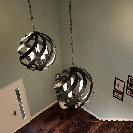 Latarnia wisząca Blacksmith - 5 źródeł światła Quintiesse QN-BLACKSMITH-5P-OBK