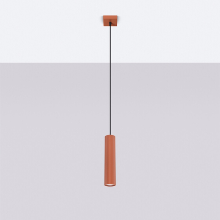 Sollux Lighting Lampa wisząca KARBON 1 ochra czerwona SL.1630