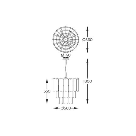 Lampa wisząca Zuma Line MD3523-14L-EGN NIRA LAMPA WISZĄCA ZŁOTA/GOLD