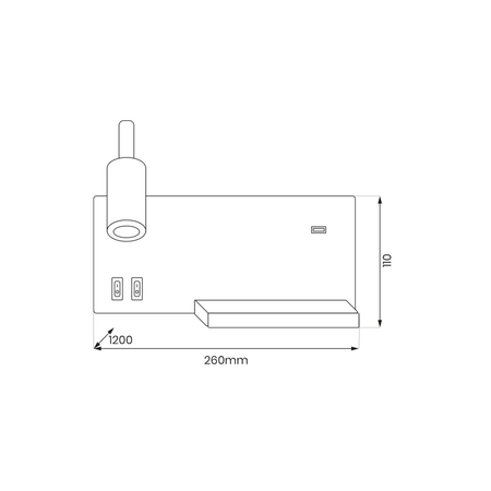 Milagro Lampa nocna z półką Shelf Led 4W+5W+2W lewa Biały ML6343 BIAŁY