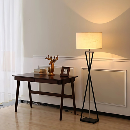 Lampa podłogowa Abigali Sand Glass biała