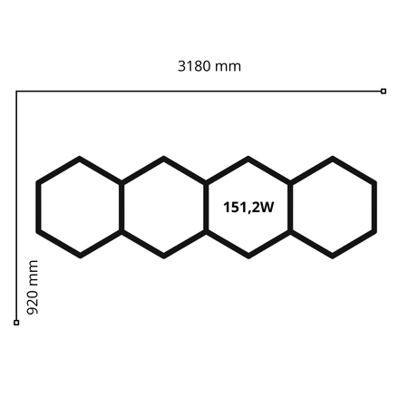Lampa LED Hexagon Blaupunkt 151W geometryczny panel sufitowy led 4000K CRI90 w kształcie plastra miodu