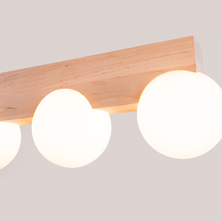 Sollux Lighting Plafon BULBO 3 naturalne drewno SL.1684