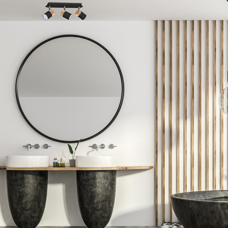 Milagro Lampa sufitowa JOKER BLACK/WOOD 3xGU10 MLP6304 CZARNY