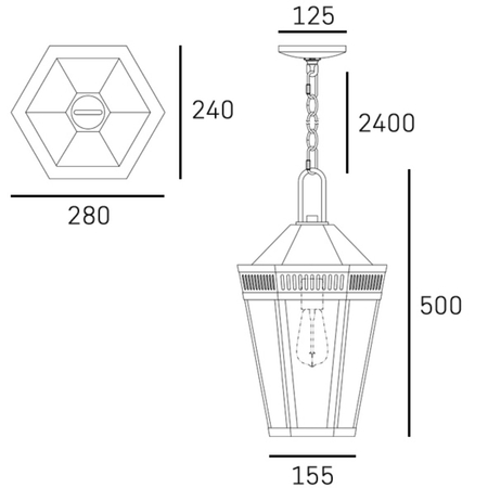 Cosmo Light Lampa wisząca FUNCHAL P01156BK