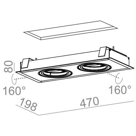 Lampa wpuszczana AQForm Sleek 111 x 2 Recessed Biały Struktura