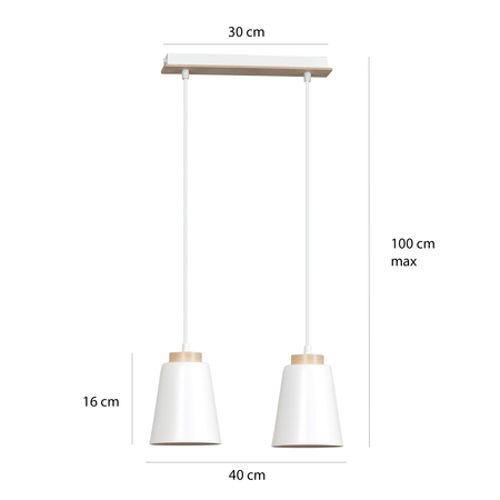 Lampa wisząca BOLERO 2 WHITE Emibig 443/2 biały