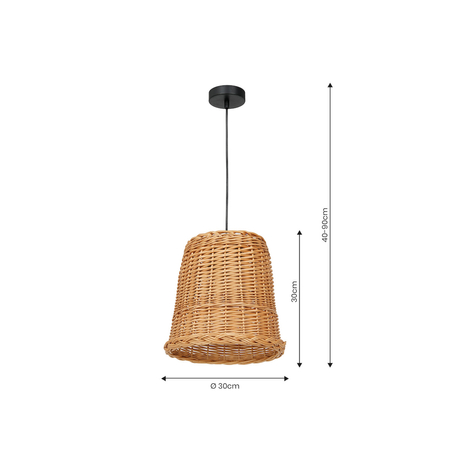 Milagro Lampa wisząca VIMINI NATURAL WOOD 1xE27 MLP7990 Naturalne drewno