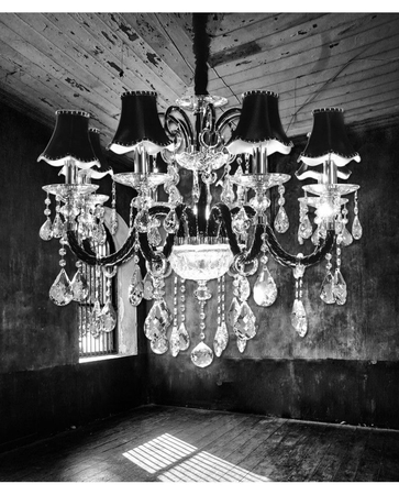 Żyrandol Glamour czarny Lumina Deco LDP-66249-8 Denica W8