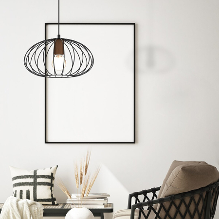 Milagro Lampa wisząca MERIDIANO 1xE27 MLP7959 Czarny / Brązowy