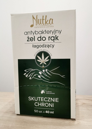 Zestaw 50 szt. - Żel [40ml] Antywirusowy i Antybakteryjny Nutka do rąk z ekstraktem konopnym