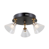Lampa sufitowa Italux Orella WL-34393-3R-BK-HBR Czarny mat, złoty