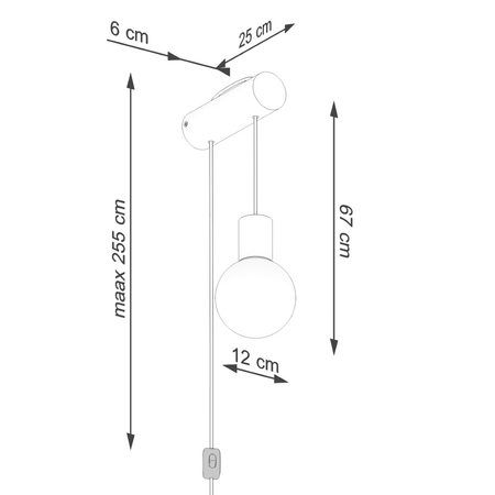 Sollux Lighting Kinkiet NIMBI G9 z włącznikiem SL.1645