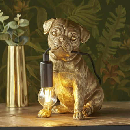 Lampa stołowa Endon Lighting Pug puppy 107324 złoty
