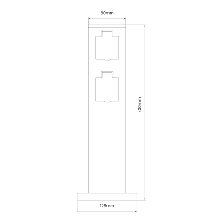 Eko-Light Słupek Ogrodowy Electric 40cm 2 Gniazda 16A EKO0432 CZARNY