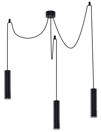 Lampa wisząca LOCUS L PENDANT 3 BLACK Azzardo AZ3402 czarny