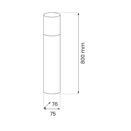Eko-Light Słupek Ogrodowy Harlem 1xE27 IP44 80cm EKO1712 CZARNY