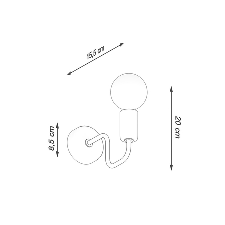 Sollux Lighting Kinkiet VECTOR czarny SL.1445