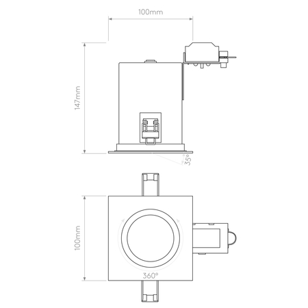 Spot Astro Taro Square Adjustable Fire-Rated 1240030 Matowy Biały