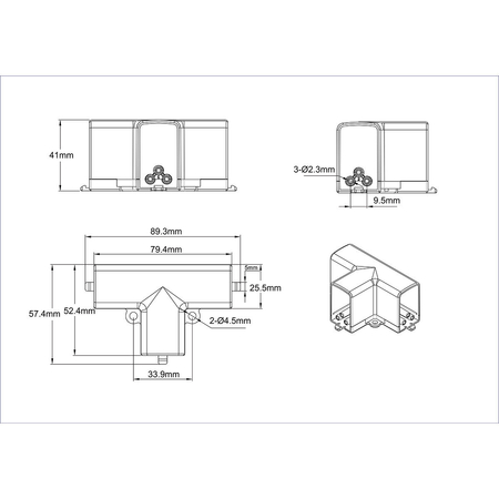 Light Prestige Łącznik T mechaniczny do oświetlenia modułowego Geometric System New LP-0209 łącznik T empty