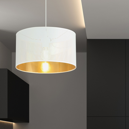Lampa wisząca ASTON 1 WHITE/GOLD Emibig 1147/1 biały/czarny