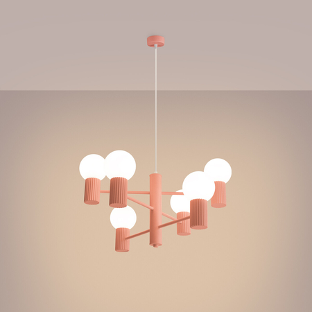 Sollux Lighting Żyrandol HALO 6 brzoskwiniowy SL.1838