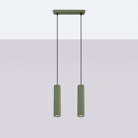 Sollux Lighting Lampa wisząca KARBON 2 zielona oliwka SL.1612