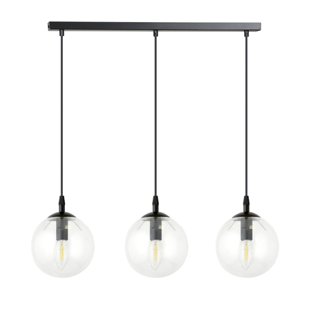 Lampa wisząca COSMO 3 BL TRANSPARENT Emibig 711/3 czarny