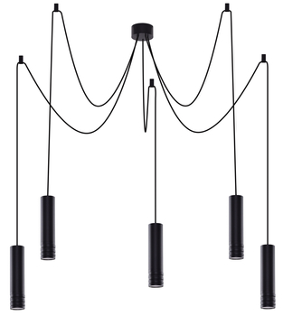 Lampa wisząca LOCUS L PENDANT 5 BLACK Azzardo AZ3405 czarny