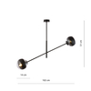 Lampa wisząca LINEAR 2 BLACK/STRIPE Emibig 1168/2 czarny