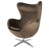 Fotel EGG SZEROKI VELVET ciemny brąz.81 - welur, podstawa stal