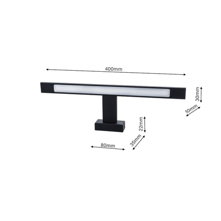 Milagro Kinkiet SHINE BLACK 40cm 7W LED ML4379 CZARNY