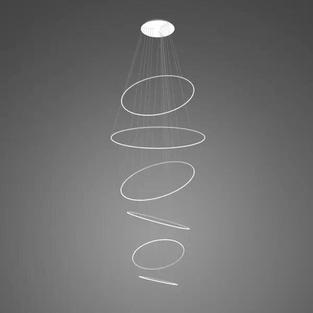 Lampa wisząca Ledowe Okręgi No.6 biała3k ściemnialna