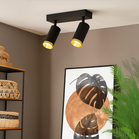 Milagro Oprawa Mica Spot Czarny + Złoty 2xGU10 ML2096 CZARNY