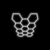 Efektowne oświetlenie LED Blaupunkt Hexagon 297 x 412 cm, konfigurowalny system LED o naturalnej barwie w kształcie plastra miodu do showroomu, galerii, salonu samochodowego, serwisu, garażu
