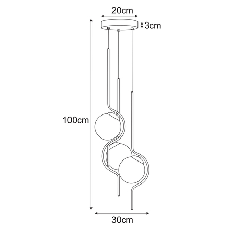 Lampa wisząca Kaja VELA K-5338 bursztynowy, czarny