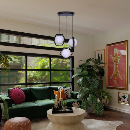 Lampa wisząca FAVO Kaja K-4787 biały/czarny