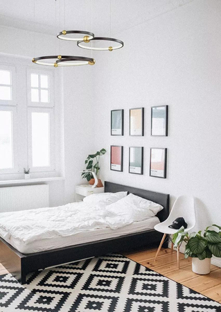 Ledowa Lampa wisząca Aurora No.4 50cm 3k czarna