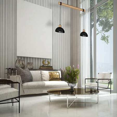 Milagro Lampa wisząca ERIK Black/Wood 2xE27 MLP7225 CZARNY