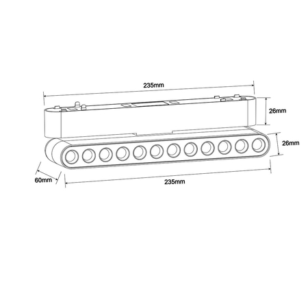 Light Prestige Reflektor Magnetic Slim Blaze 12W LED 3000K czarny LP-616-MAG SLIM 12W 3BK