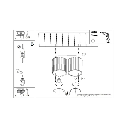 Sollux Lighting Plafon AURA 2 taupe GU10 SL.1815