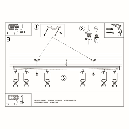 Sollux Lighting Plafon RING 6L chrom SL.0732